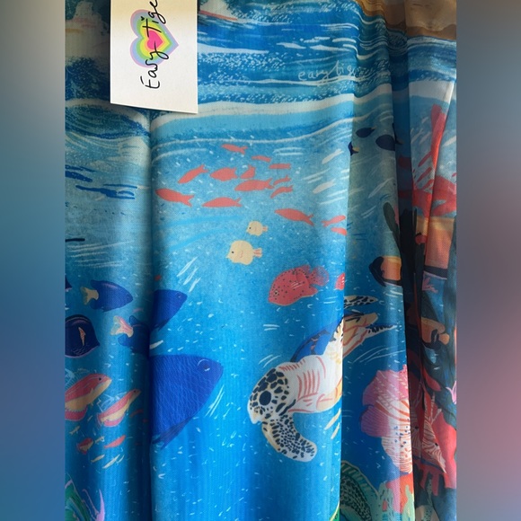 ASOS Easy Tiger high waist flare mesh pants in fish print Sz XXL (12-14) NWT - Picture 6 of 8